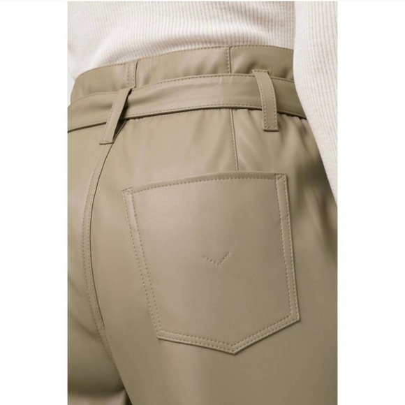 HUDSON REMI Chinchilla Faux Leather High-Rise Paperbag Beige Pants NWT Size 25 - Picture 7 of 12